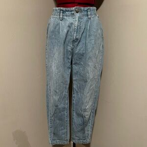 Asian brand CAS high waisted loose fit mom style blue jeans #90svibe